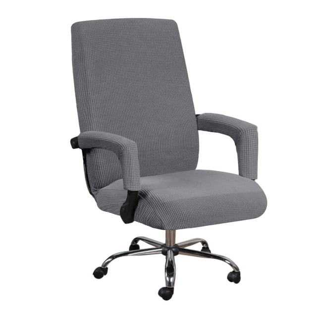 Estirar cubierta Split Slipcover Computer Rotating Desk Task Seat Covers , Gris L Soledad Fundas traseras marrones