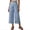 Blue, variant on Qiopertar Linen Cropped Trousers for Women Loose Fit Striped Pants with Extra Large Patch Pocket Casual Comfy Breathable Wide Leg Pants, Blue XXL