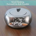 thumbnail image 4 of Modern stainless steel tabletop ashtray with lid for indoor or outdoor use, perfect for the home, 4 of 4