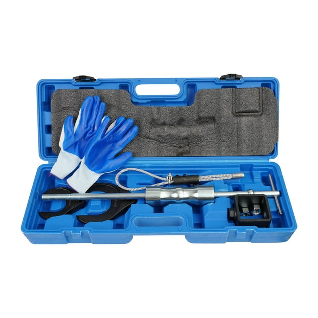 Zootealy CV Axle Removal Tool Set with Slide Hammer and Steel Wire Joint Puller, Blue Color, Stainless Steel Material, Includes Nuts, CV Joint Forks, Gloves, and Square Steel