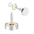 thumbnail image 3 of Uxcell 0.79'' Tapa decorativa de tornillo para espejo, clavo de acero inoxidable tono plateado 2 piezas, 3 of 5