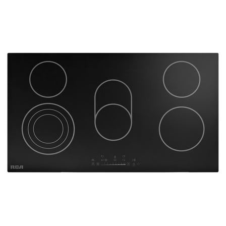 36 in. Sterling Collection Drop-In Electric Ceramic Glass Cooktop, 5 Burners, Triple Zone Element, Sync Burner, Black