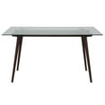 thumbnail image 7 of Merrick Lane 31.5" x 55" Rectangular Solid Espresso Wood Table with Clear Glass Top, 7 of 7