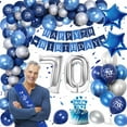 thumbnail image 4 of Blue and Silver 70th Birthday Decoration for Men Women, Navy Blue Silver 70th Balloon Birthday Party Decorations, 70th Happy Birthday Banner, Number 70 Balloons for 70th Birthday Party Decorations, 4 of 7