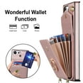 thumbnail image 2 of ELEHOLD for Samsung Galaxy S21, Shockproof PU Leather Case with Rotation Ring Stand Adjustable Shoulder Strap,Card Slots Stand RFID Blocking Protective Case Cover, rosegold, 2 of 8