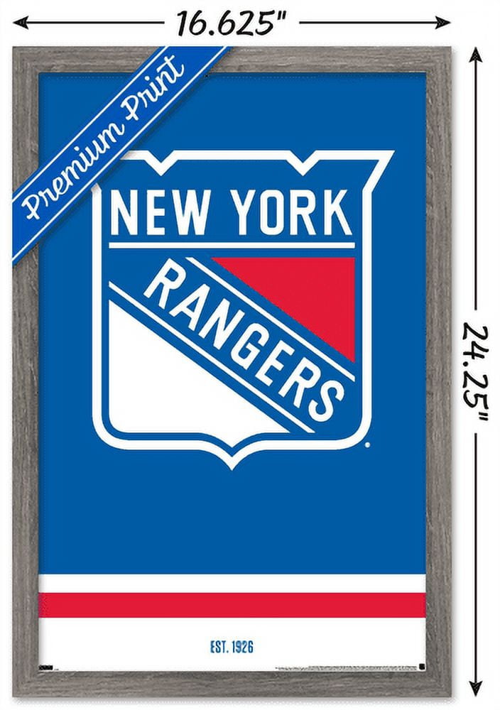 NHL New York Rangers - Logo 21 Wall Poster, 14.725" x 22.375", Framed