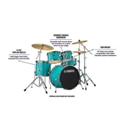 Yamaha Rydeen 5-Piece Shell Pack With 20 Bass Drum Turquoise Glitter