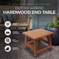 thumbnail image 2 of Leigh Country Amber Log Outdoor Patio Handcrafted Hardwood End Table, Brown, 2 of 11