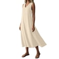 thumbnail image 4 of Horkkom Maxi Dresses for Women Sleeveless Linen Summer Dresses Beach Casual Long Dresses with Pockets, S-2XL, 4 of 9
