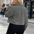 thumbnail image 7 of Corduroy Cropped Jackets For Women Button Down Collared Long Sleeve Coats Fall Casual Trendy Streetwear Crop Outerwear Tops, 7 of 7