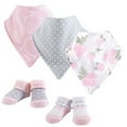 thumbnail image 2 of Hudson Baby Infant Girl Cotton Bib and Sock Set 5pk, Pink Rose, One Size, 2 of 2