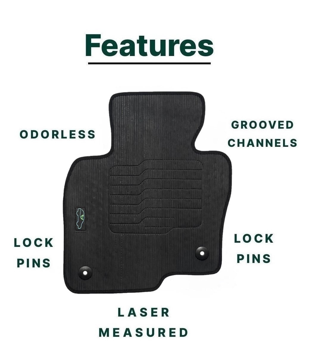 Floor Mats for 2017 to 2025 Mazda CX-5 with Safety Locks All Weather - Front and Rear - Black - Perfect Fit - ecoMats