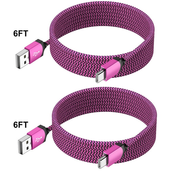 Usb C Cable,HopePow 2pcs 6ft Usb A to Usb C Cable Cord 3A Super Fast Charger Long Type C Charger Nylon Braided Type C USb Charging Cable Usb C for Samsung High Speed Android Phone Charger Type C