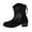 Black Boots for Women, variant on Grid Perforated Square Heel Ankle Boots Women Back Zipper Suede Upper Summer Booties Beige 43