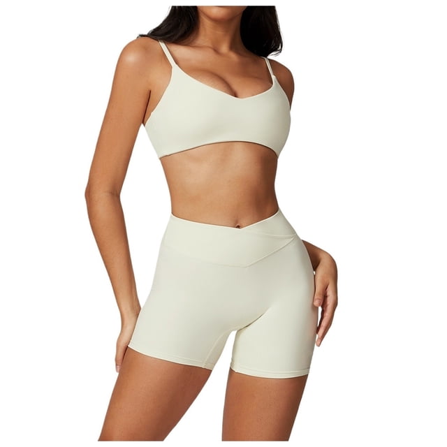 Conjuntos de entrenamiento for mujer, 2 piezas, sujetador deportivo, camiseta sin mangas, polainas de cintura alta, gimnasio, yoga, ropa activa, camiseta de entrenamiento for mujer