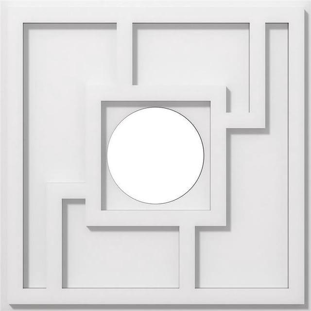 Ekena Millwork CMP16KX-05000 16 Pouces OD x 5 Pouces ID Carré Knox Architectural Grade Médaillon de Plafond Contemporain PVC