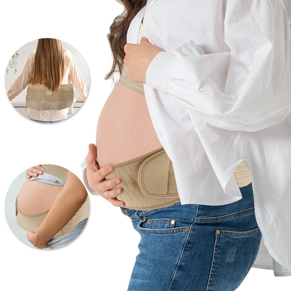Unique Bargains Pregnancy Belly Band Shoulder Strap Belly Support Brace Pregnancy Support Belt for Abdomen 1 Set Flesh Color X-Large