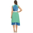 thumbnail image 1 of YONGHS Robe de Danse Lyrique pour Femmes Patchwork en Chiffon Color Block Costume Performance Tunique Vert&Bleu TG, 1 of 8