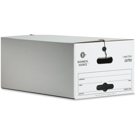 Business Source, BSN26750, Light Duty Legal Size Storage Box, 12 / Carton, White