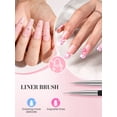 thumbnail image 5 of MelodySusie 6Pcs Nail Art Brush Set, Professional Painting Tools with Liner Flat Angled Gel Carved Brushes and Dotting Pen for Home and Salon, Colorful, 5 of 9