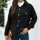 thumbnail image 5 of Cárdigan de solapa sólida para mujer, abrigo de manga larga, botones, camisa, ropa de abrigo Pompotops  qwe16561, 5 of 7