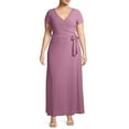 thumbnail image 2 of Ella Samani Women's Plus Size Short Sleeve Maxi Wrap Dress, 2 of 6