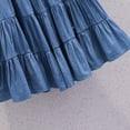 thumbnail image 4 of Edvintorg Girls Denim Skirt Ruffle Hem Elastic Waisted Loose Fit Casual Midi Jean Skirts Teen Clothes for Girls Size 4-15, 4 of 8