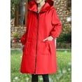 thumbnail image 5 of Byworldtasic Womens Coat Rain Jacket Women Waterproof Long Raincoat Hood Lightweight Windbreaker Outdoor Coat, 5 of 5