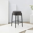 thumbnail image 2 of SAFAVIEH Couture Paisleigh Round Backless Counter Stool, Charcoal/Black, 2 of 6