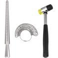 thumbnail image 1 of Sizer Gauge Set with Rubber Mallet, Metal Finger Size Stick Wire Wrap Rings Tools Jewelry Making Kit for US Size 0-13 (Model A), 1 of 6