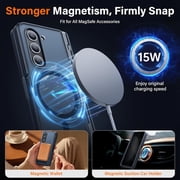 For Samsung Galaxy Z Fold 5 Case [Compatible with Magsafe], [Built-in Kickstand & Hinge Protection & Screen Protector] Full Body Shockproof Phone Case for Z Fold5 with S Pen Slot, Privacy Black