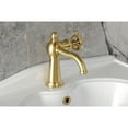 thumbnail image 4 of Kingston Brass KS3547RNK Levante One-Handle 1-Hole Bathroom Faucet with Push Pop-Up Drain in Brushed Brass, 4 of 7