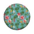 thumbnail image 4 of Spare Tire Cover, Hummingbird Green Leaf Red Hibiscus Wheel Cover Tire Covers For Trailers Car Truck Camper Universal Tire Covering Fits Diameter14"-17", 4 of 4