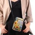 thumbnail image 4 of HELLHERO Sunflower Pattern Unisex Underarm Shoulder Bag Polyester Small Purse Women Adjustable Shoulder Strap Messenger Bag with Zipper Sling Bag for Casual Use, 4 of 7
