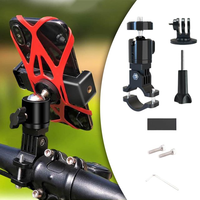 Soporte para linterna de bicicleta Baoblaze Con tornillo de 1/4 negro