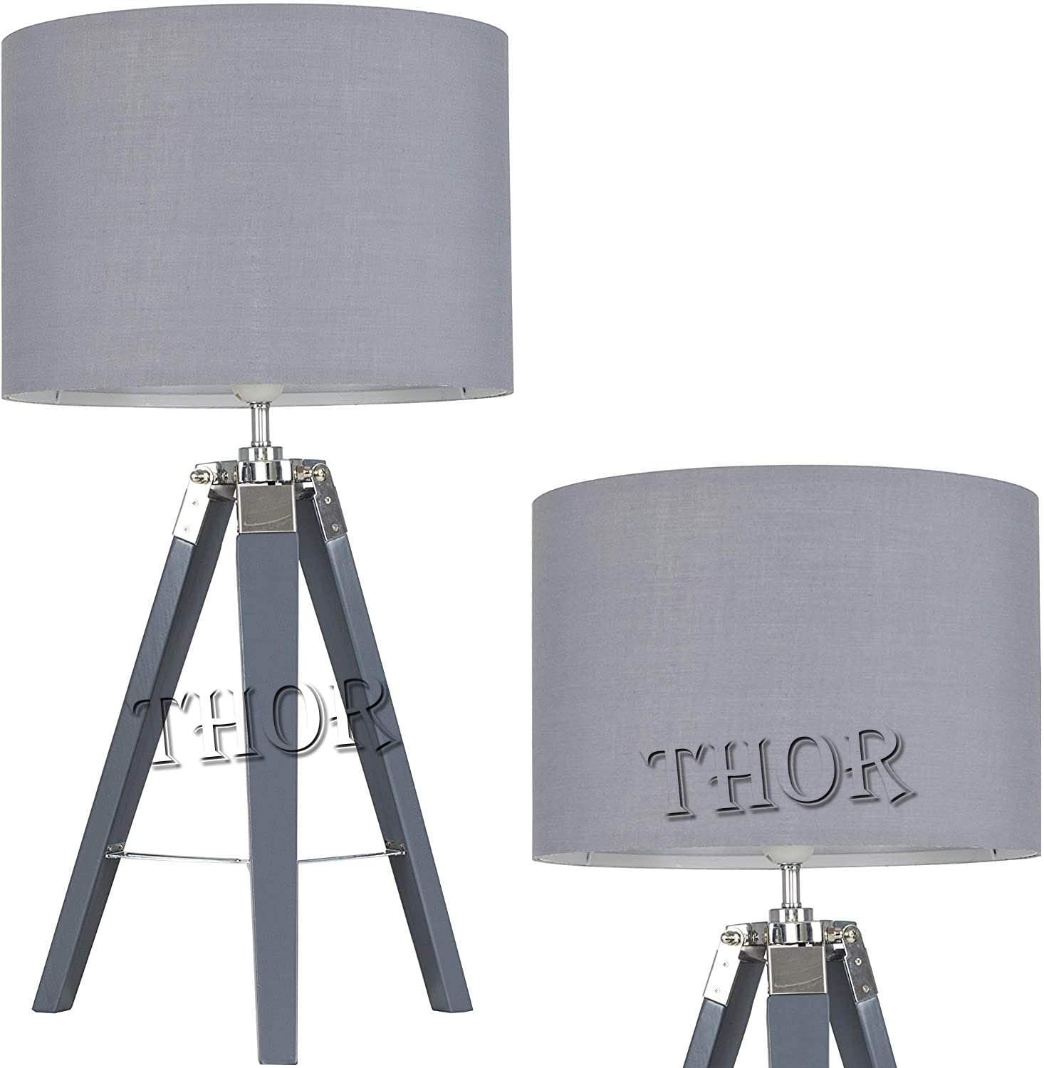 Nautical Marine Grey Tripod Table Lamp for Living Room ( Shade Is Not