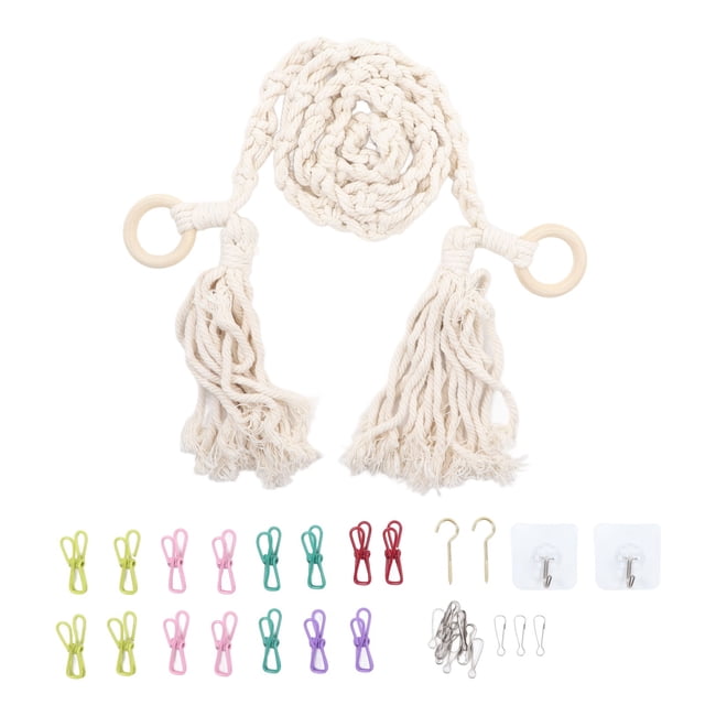 Chaîne de Rangement pour Peluches Suspendue, Forte Capacité de Charge Crochet en Acier Inoxydable Support Multifonctionnel pour Jouets en Peluche pour Chambre d'Enfants Beige, Jaune
