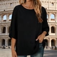 thumbnail image 2 of RXMEKW Linen Batwing Sleeve Loose Top for Women Round Neck Backless Style Solid Color, 2 of 8
