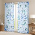 thumbnail image 2 of jejeloiu Kawaii Flower Floral Blackout Curtains Set of 2 (52x84 Each),Cartoon Bow Knot Window Curtains,Blue Green Curtains and Drapes For Girls Teens,Luxury Bedroom Decor, 2 of 6