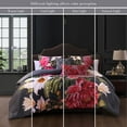 thumbnail image 5 of Bebejan Flower Garland 5 Piece Comforter Set, Queen, Grey, 100% Cotton Sateen, Reversible, All Season, Cozy Comfort, 5 of 7