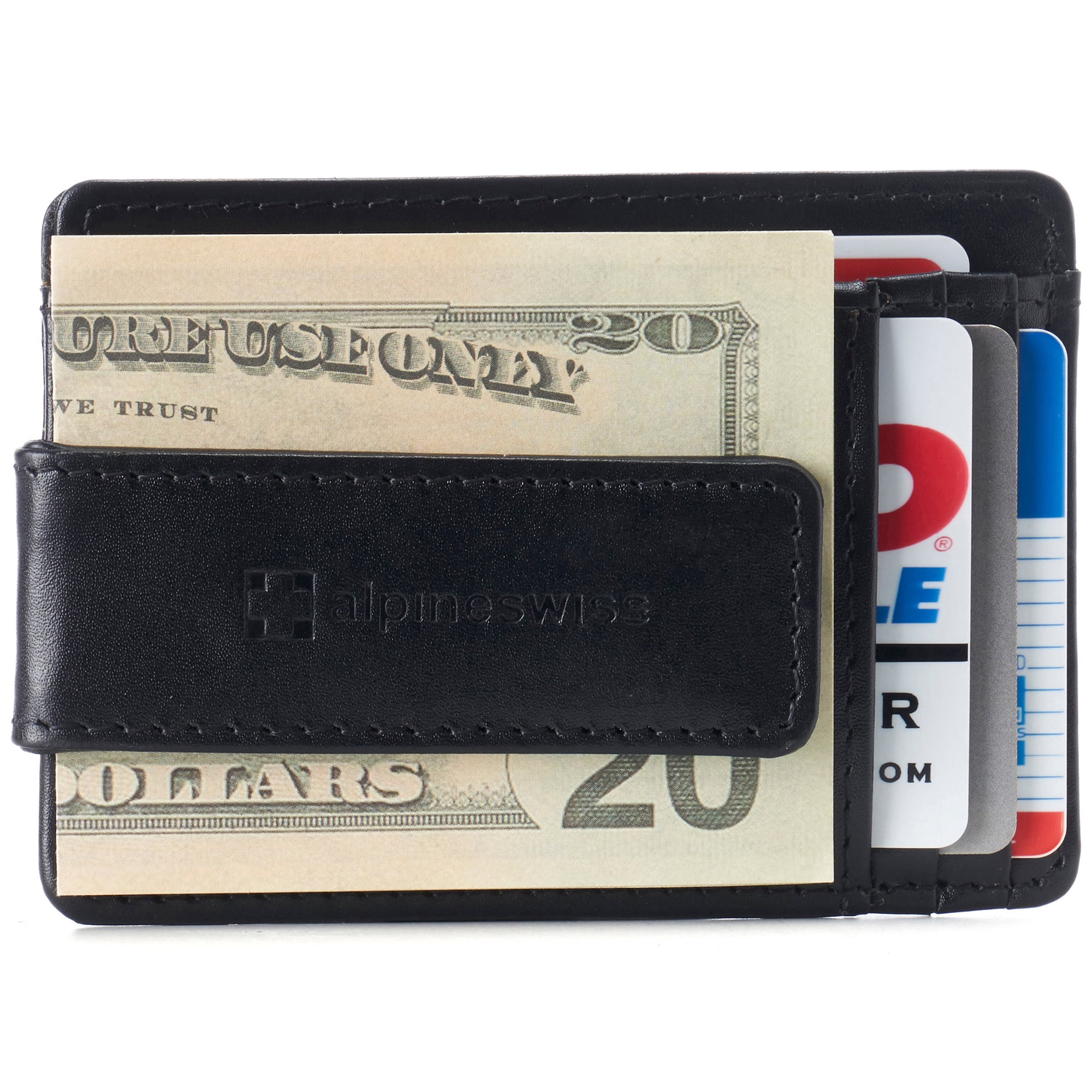 Kemys Credit Card Holder for Men Leather RFID Card Case Mens Front Pocket Wallets Slim Mini Black