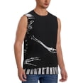 thumbnail image 2 of Bingfone Skeleton Playing Xylophone Pattern Men's Tank Tops Workout Sleeveless Tee Shirts Running Beach Tanks for Men-X-Large, 2 of 4