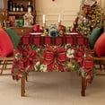 thumbnail image 6 of Softalker Christmas Rectangle Tablecloth, Red Checkered Flower Table Cltoh, Plaid Washable Table Cover for Dining, Kitchen, Holiday, Party Decor (60 x 84 Inch), 6 of 7