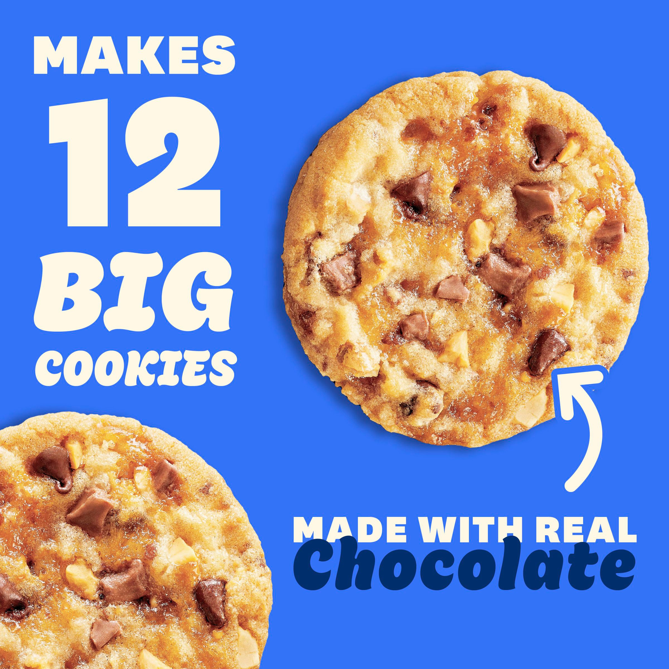 Pillsbury Ready to Bake! Cookie Dough, Made with SNICKERS Bars, 12 Big Cookies, 14 oz
