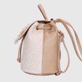 thumbnail image 4 of Women Straw Woven Bucket Backpack Summer Beach Female Flower Leather Splicing, 4 of 7