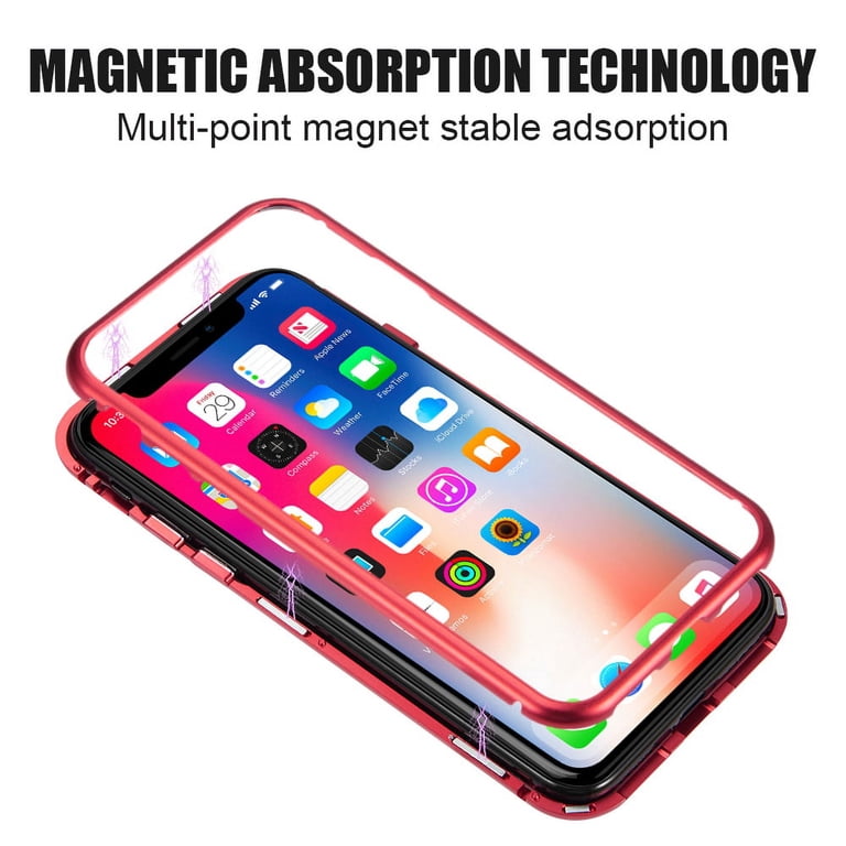 Case for iPhone X/Xs, Nakedcellphone [Black] MAGNETIC Snap-On
