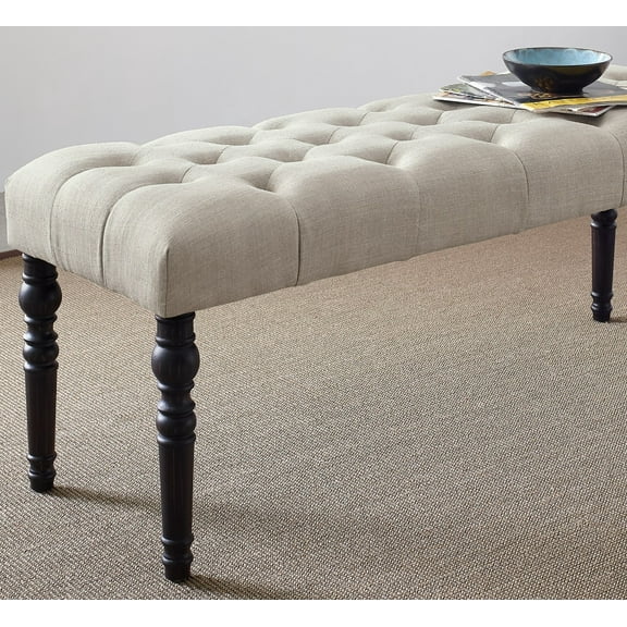 Nmkwnr Wood Frame Upholstered Seat Dining Bench for Living Room, Dining Room, Tan
