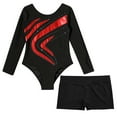thumbnail image 3 of Alvivi Kids Girls Ballet Dance Long Sleeve Gymnastics Leotard with Booty Sports Tracksuit Dancewear Red 10, 3 of 7