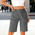thumbnail image 2 of Cmfcve Bermuda Shorts for Women Knee Length High Waisted Summer Dressy Casual Chino Shorts, 2 of 5