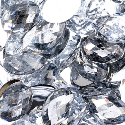 200pcs John Bead 13x18mm Crystal Acrylic Plastic Oval Flatback Rhinestones Jewels for Crafting Embellishments Gems